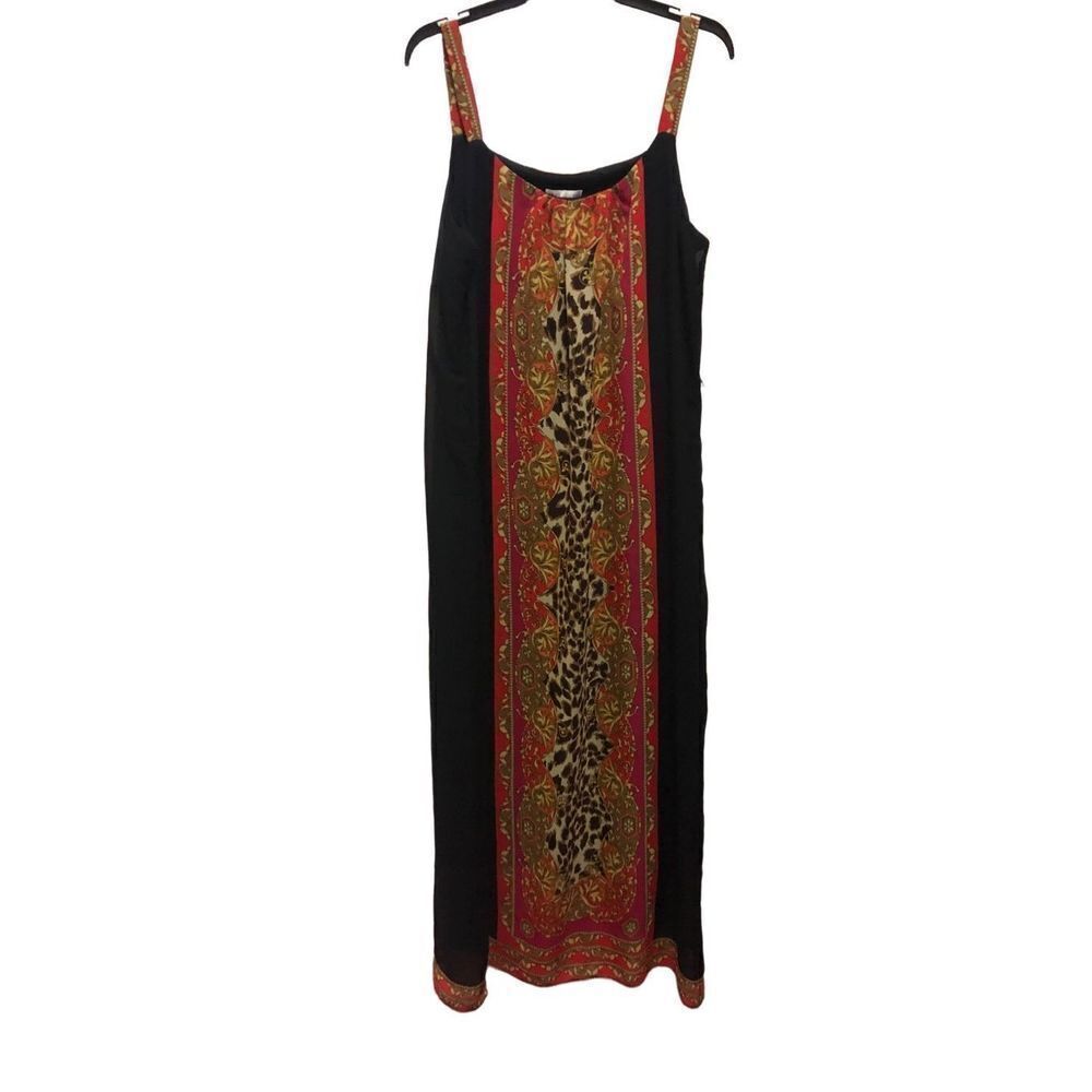🌼5for$25🌼Amanda Lane Women’s Leopard Print and Paisley Long Dress Size 16
